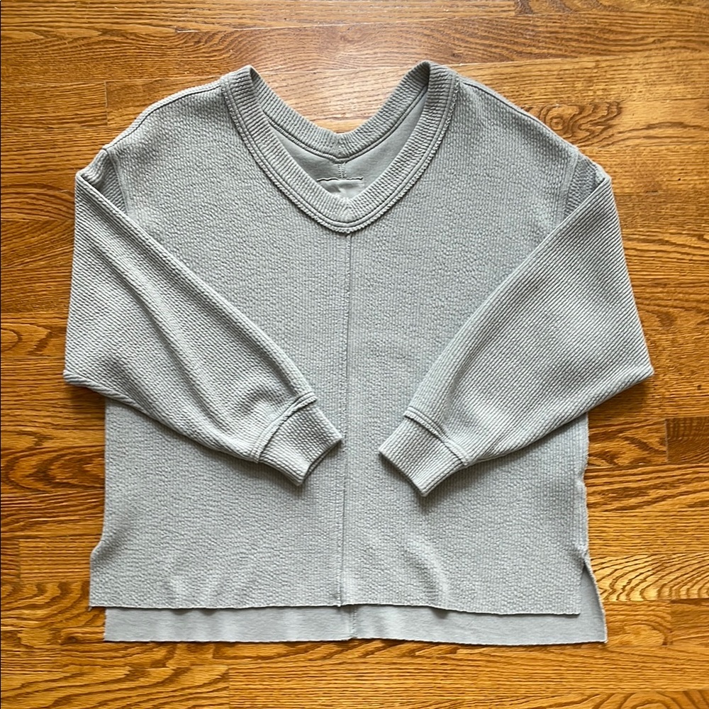 Gray V-Neck Women's Sweater